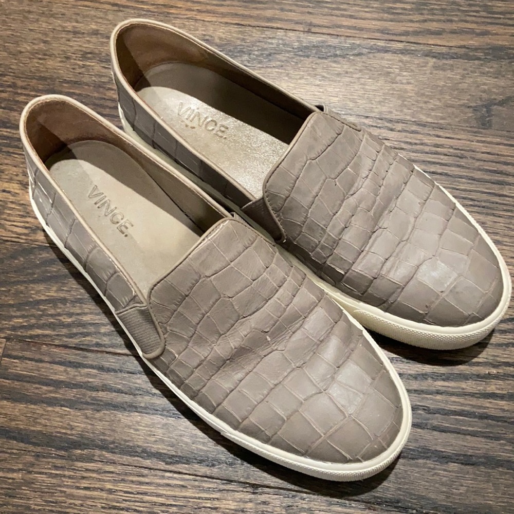 Vince embossed slip on sneakers
